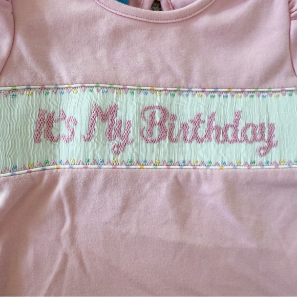 Smocked Pink Birthday Confetti Polkadot Shorts & Top Set - Picture 3 of 14